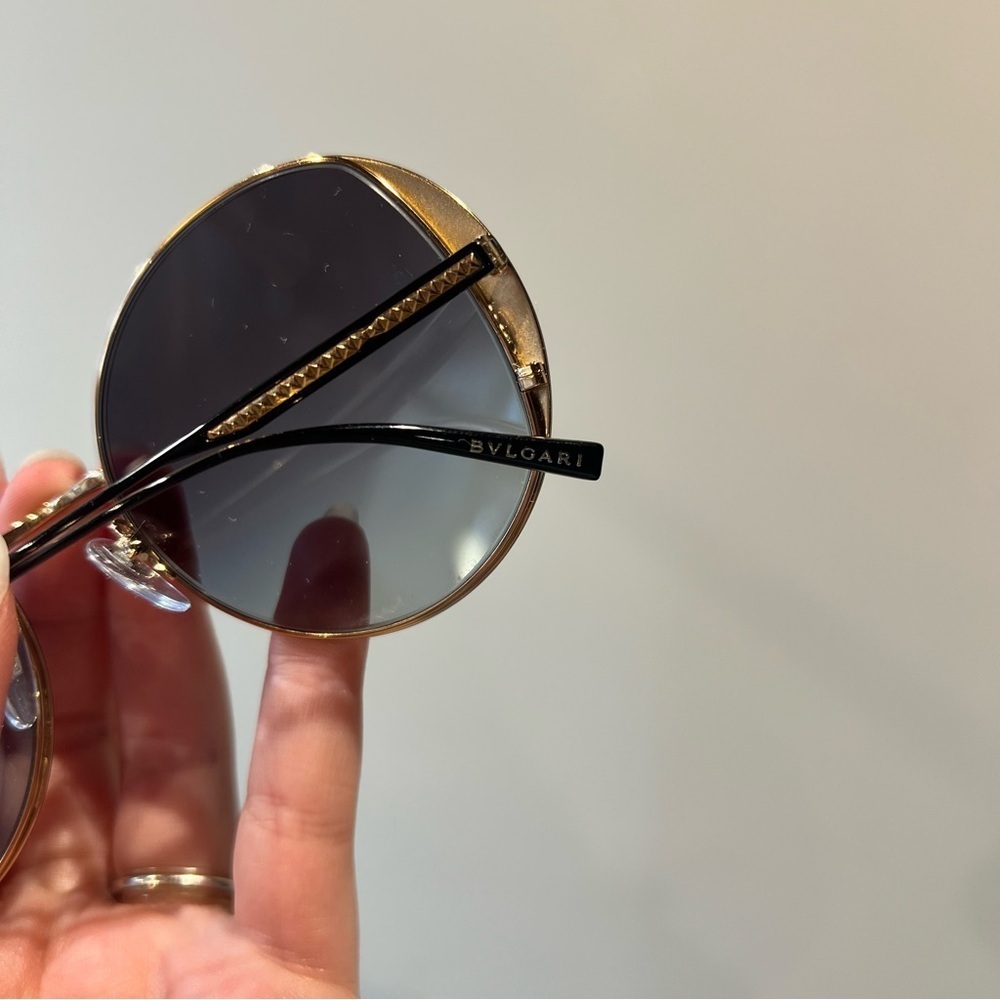 BVLGARI Black Round Sunglasses - Picture 6 of 9